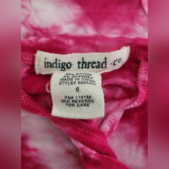 💕Indigo thread handkerchief hem tie die tank - Picture 6 of 6